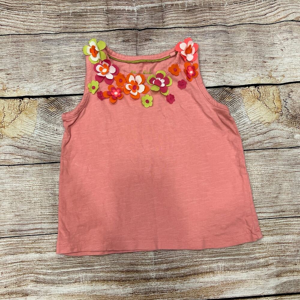 Mini Boden Girl's Flutter Flower Jersey Top Pink Lemonade (3-4Y)